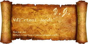 Vértesi Jenő névjegykártya